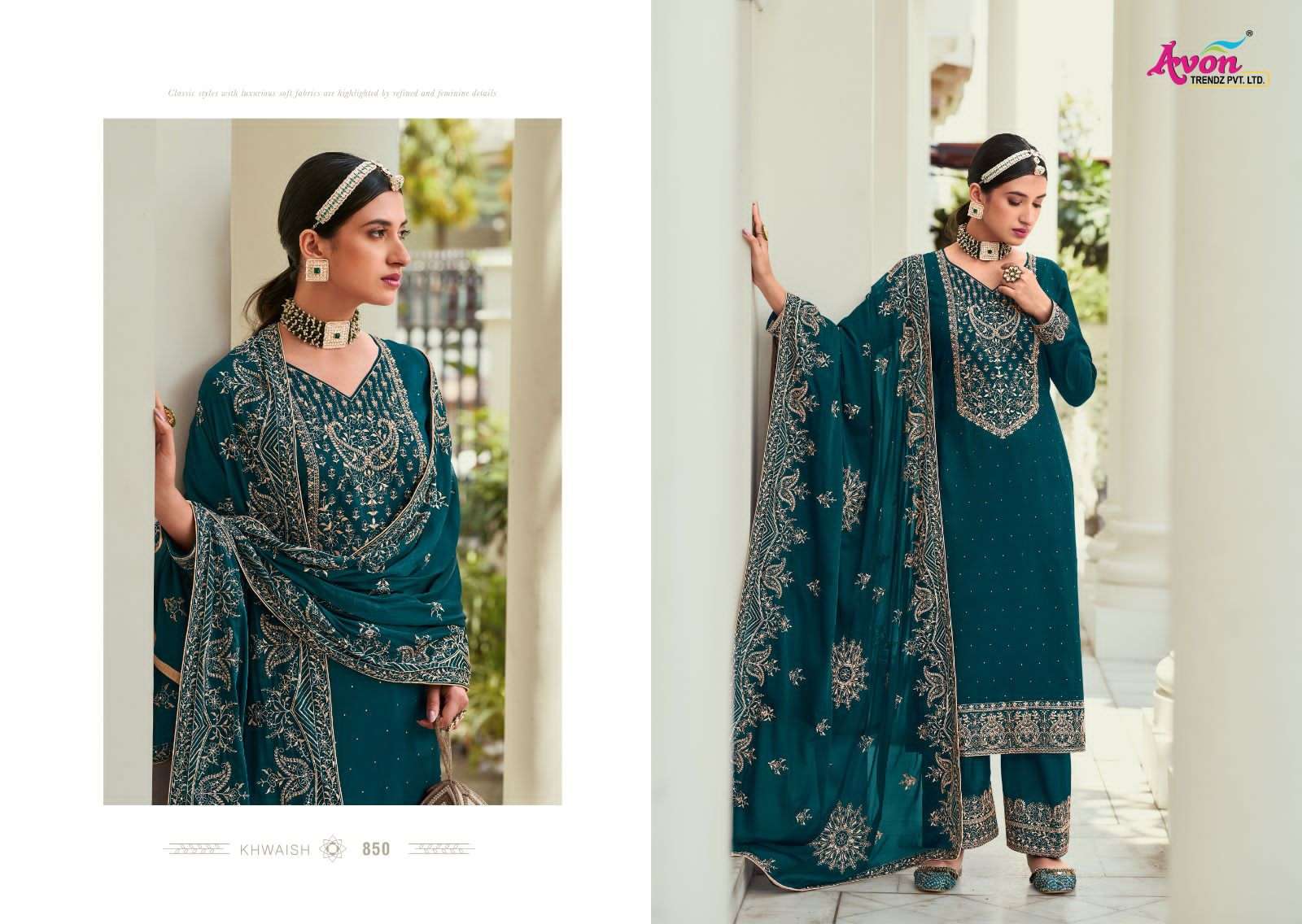 avon trendz khwaish 850-855 series latest designer party wear salwar suits catalogue design 2023