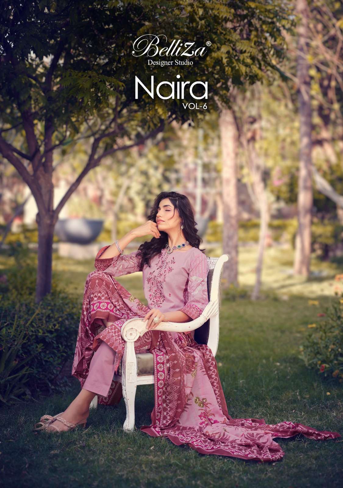 beliiza designer studio naira vol-6 fancy designer dress material catalogue wholesaler surat 