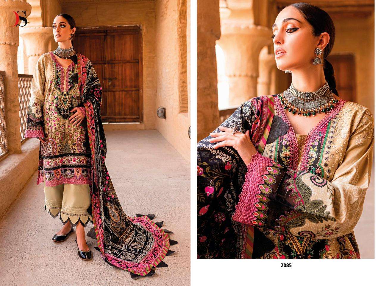 deepsy suits firdous urbane-23 nx pure cotton self embroidered salwar kameez surat