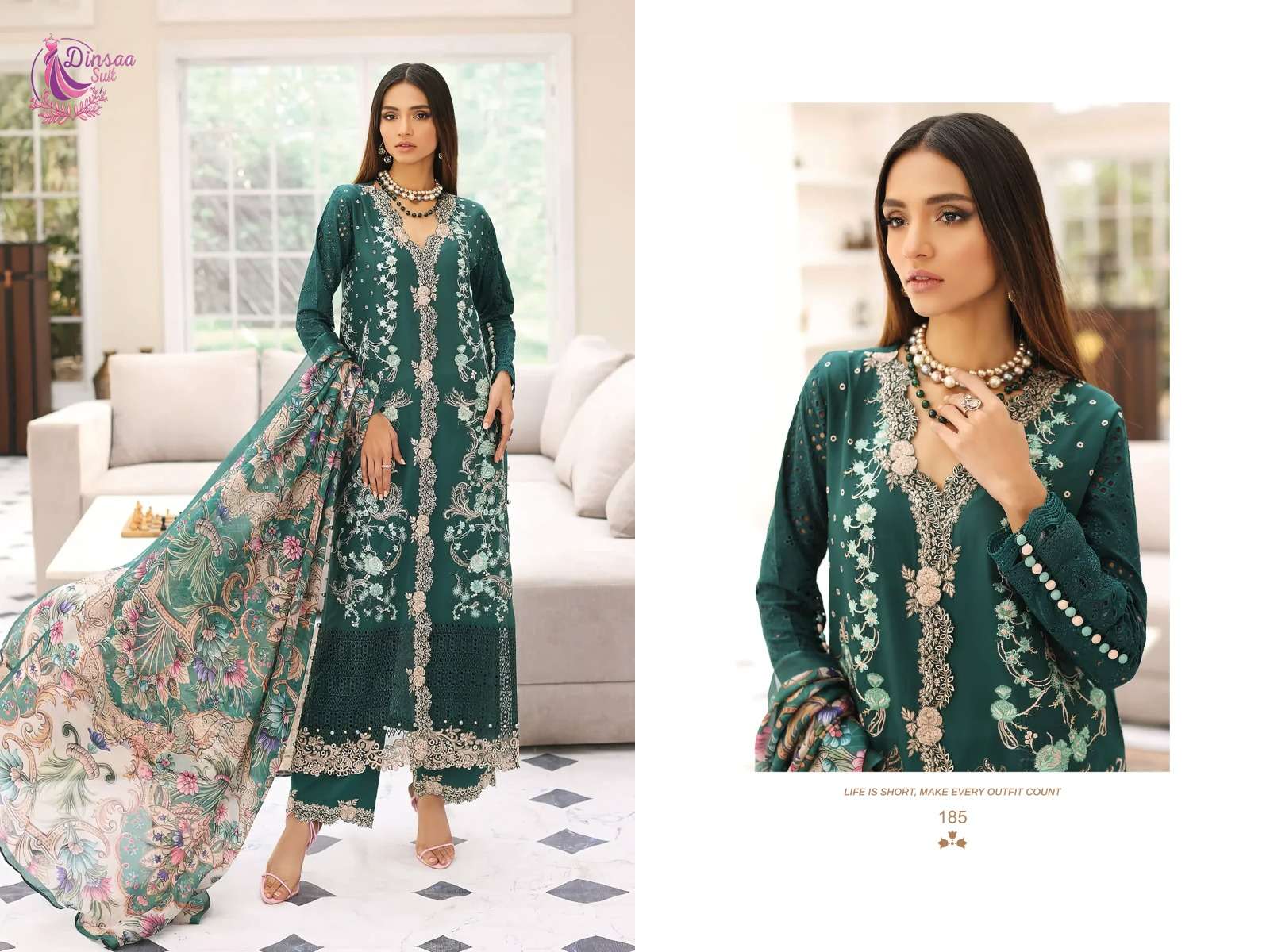 elaf vol-3 by dinsaa suits stylishlook designer pakistani salwar suits catalogue manufacturer surat