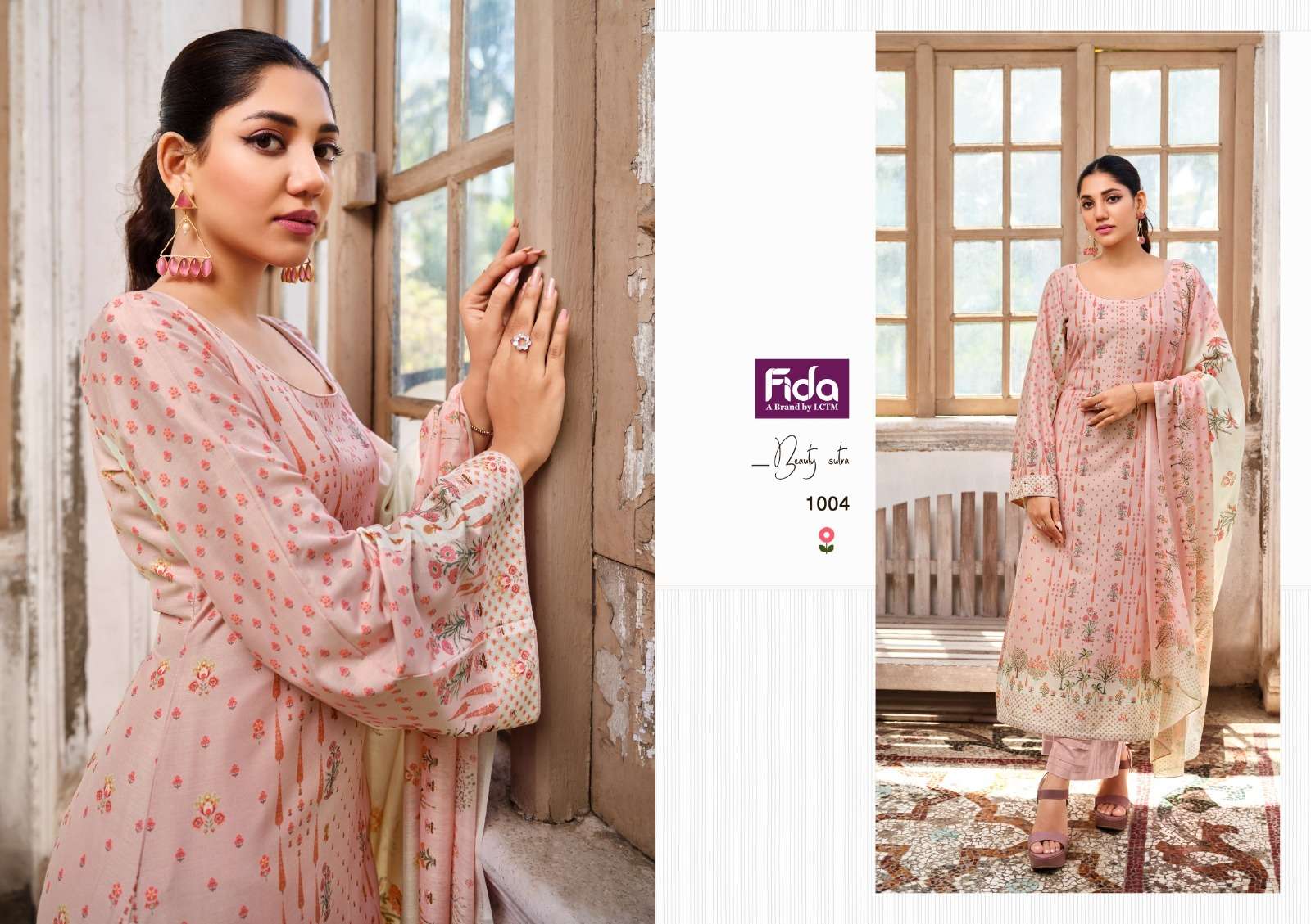 fida ruhi 1001-1006 series trendy designer dress material catalogue manufacturer surat 