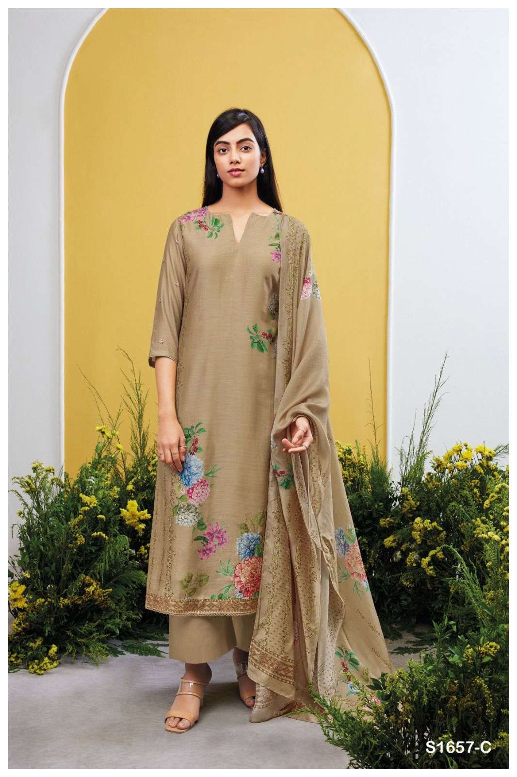 ganga aaradhya 1657 premium designer bemberg silk suits pratham fashion 