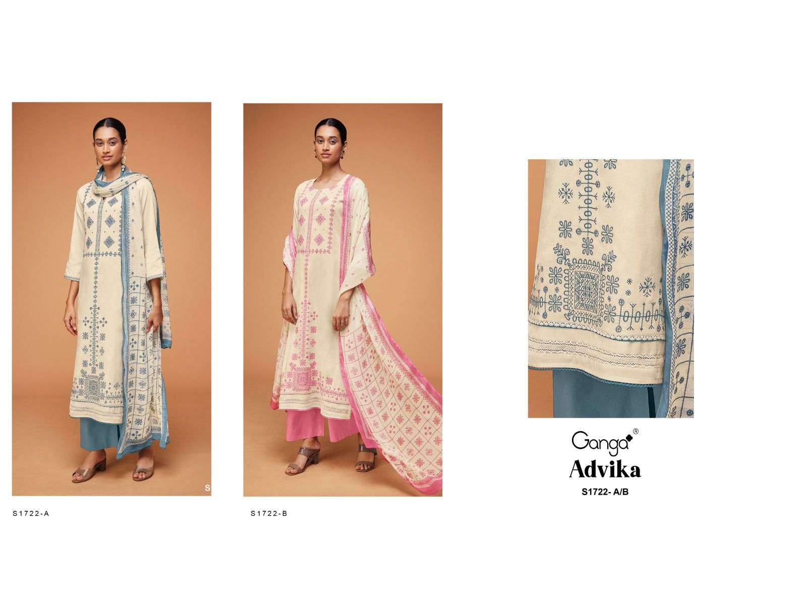 ganga advika 1722 series indian designer salwar kameez catalogue wholesale price surat