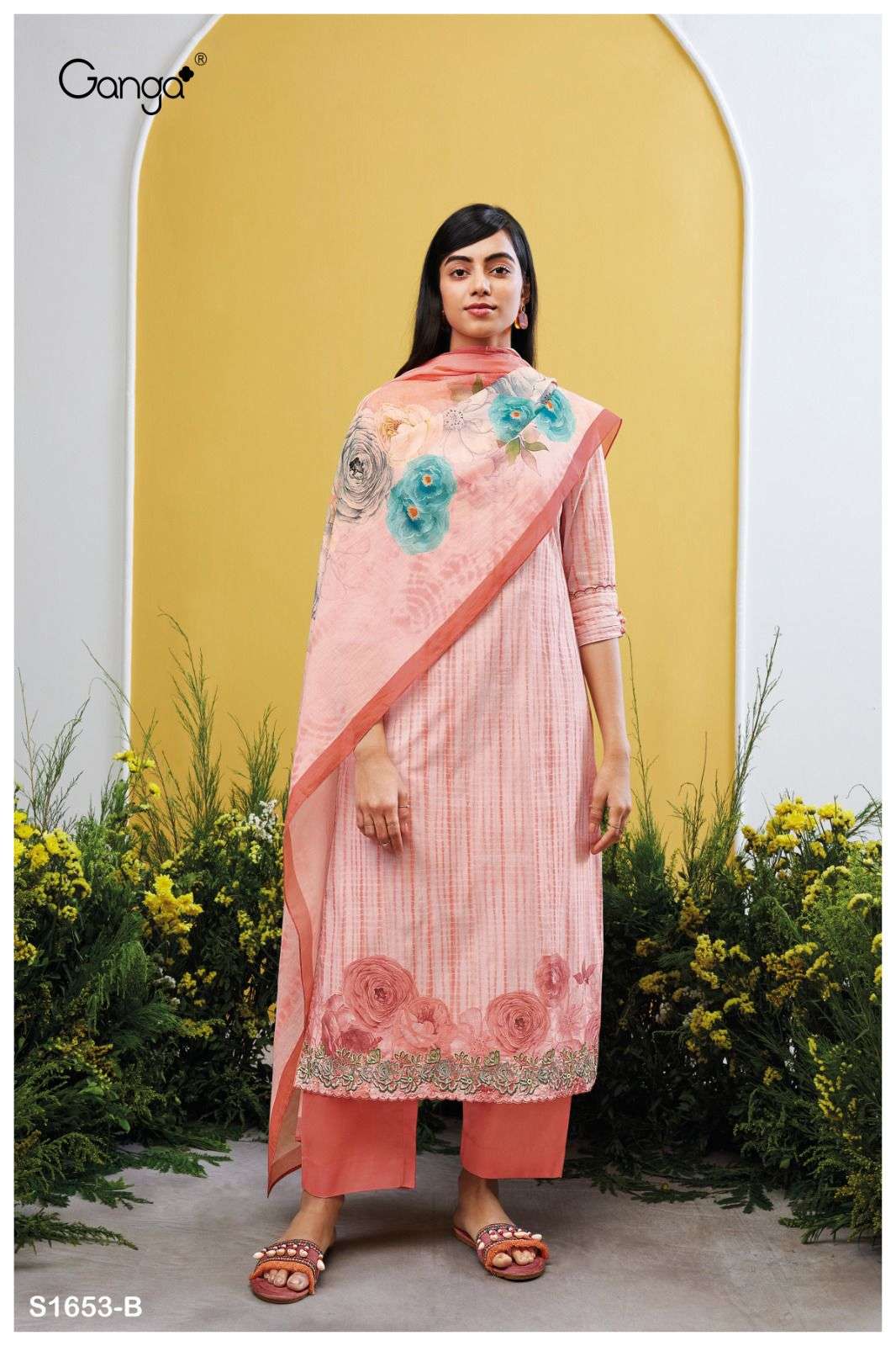 ganga amrita 1653 series premium cotton designer salwar suits catalogue online dealer surat 
