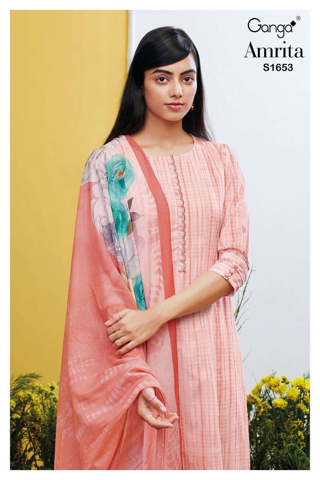 ganga amrita 1653 series premium cotton designer salwar suits catalogue online dealer surat 