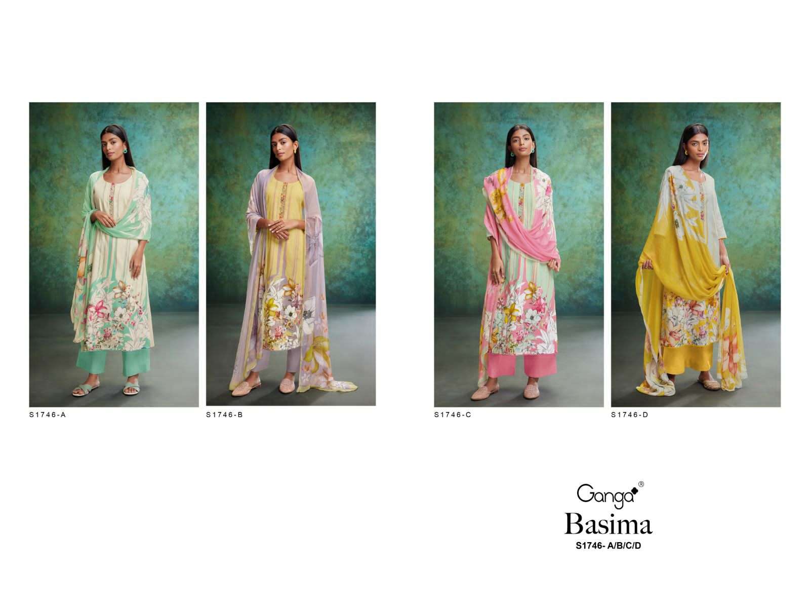 ganga basima 1746 series premium cotton designer salwar suits catalogue wholesale price surat 
