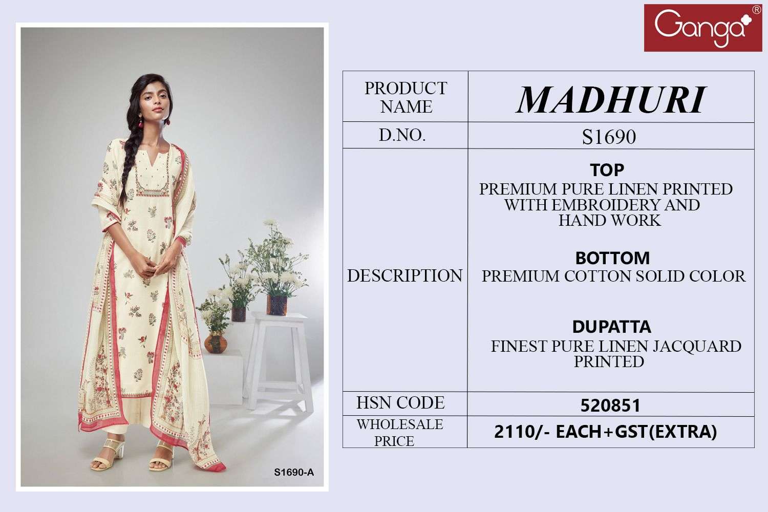 ganga madhuri 1690 series trendy designer salwar kameez catalogue design 2023