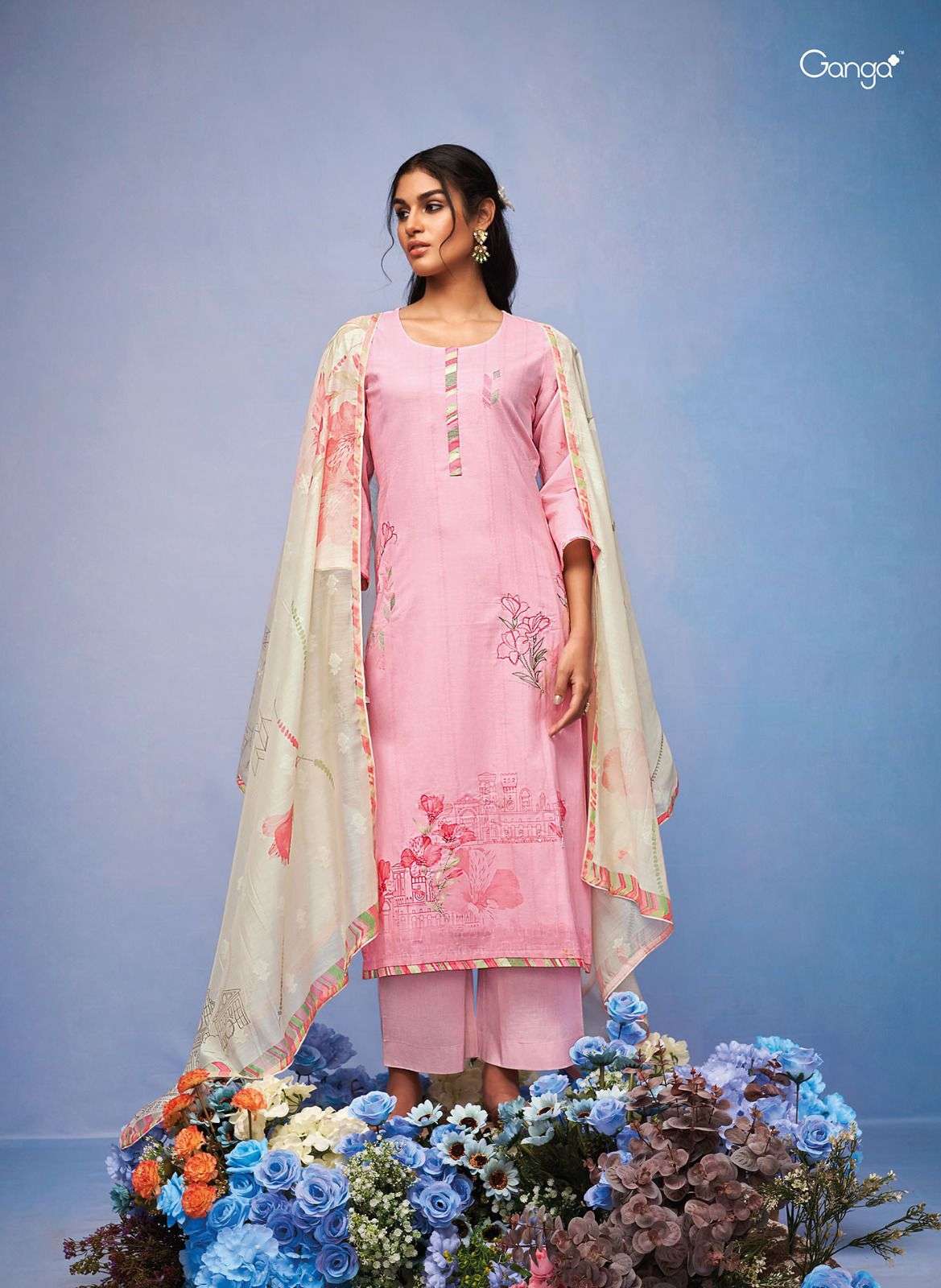 ganga pratiksha 1408-1413 series trendy cotton salwar kameez catalogue manufacturer surat