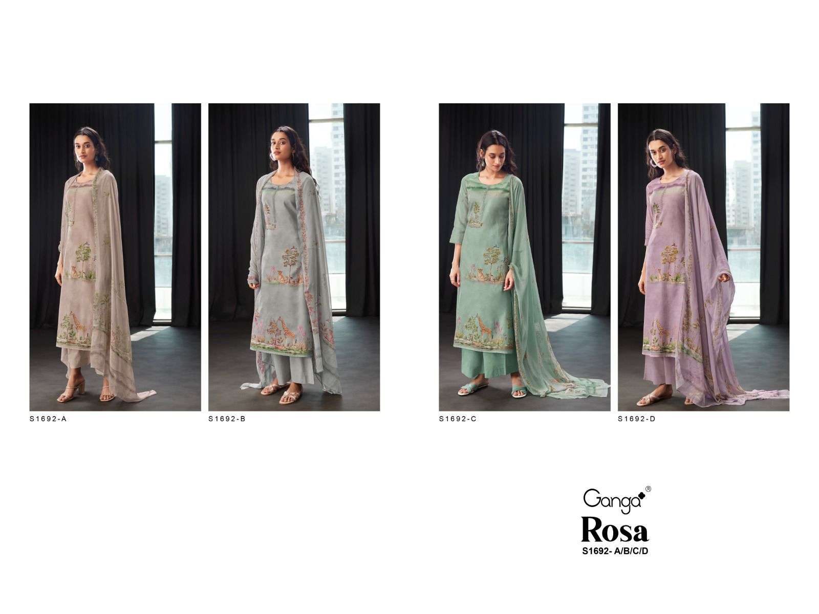 ganga rosa 1692 series stylish designer salwar kameez catalogue online dealer surat 