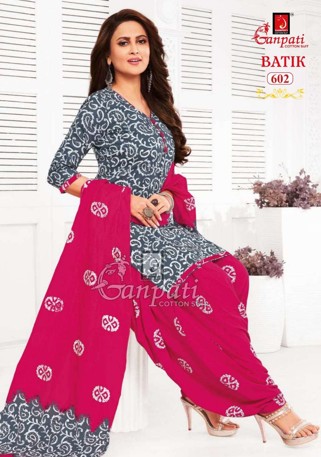 ganpati cotton suit batik vol-6 601-615 series punjabi style designer salwar suits catalogue manufacturer surat 