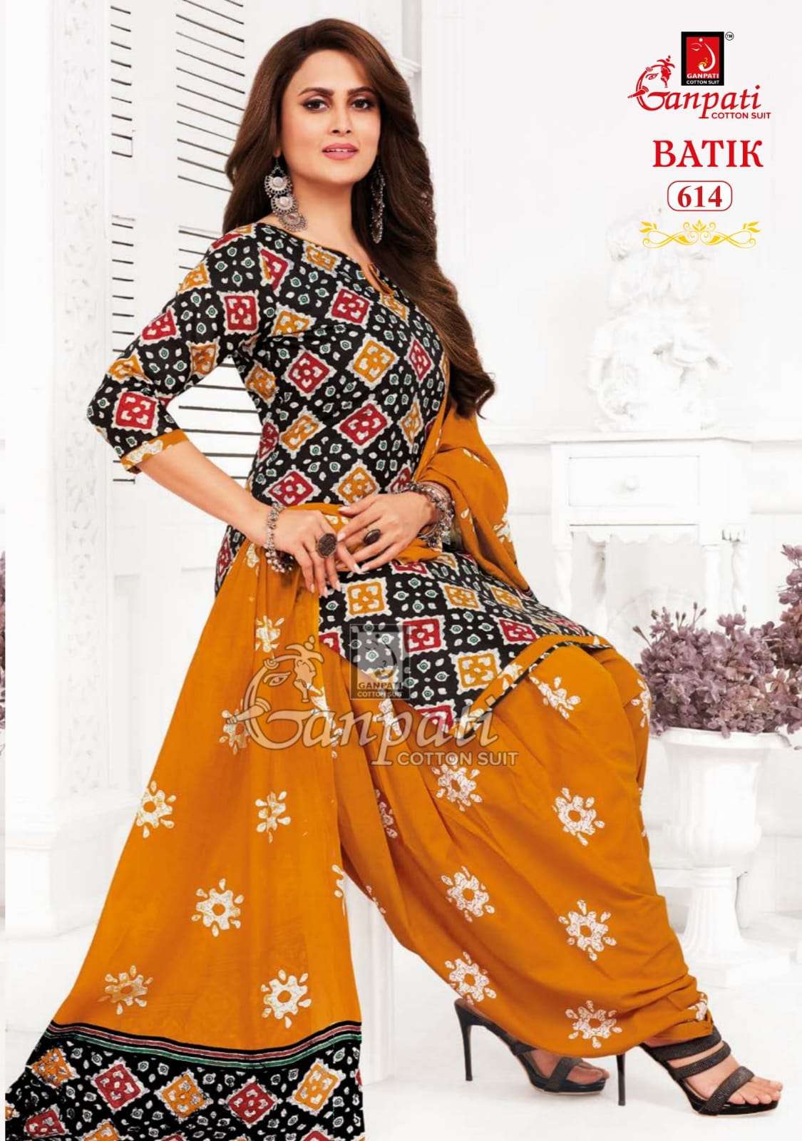 ganpati cotton suit batik vol-6 601-615 series punjabi style designer salwar suits catalogue manufacturer surat 