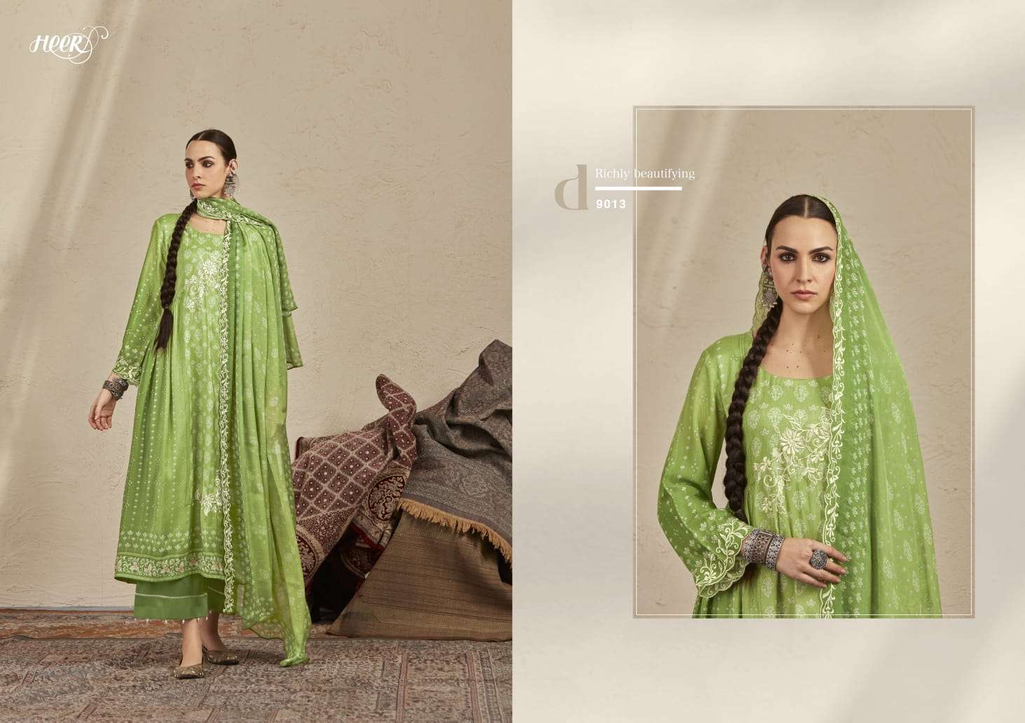 heer hasinah vol 145 9011-9018 series cotton silk digital designer salwar kameez online best price wholesaler  