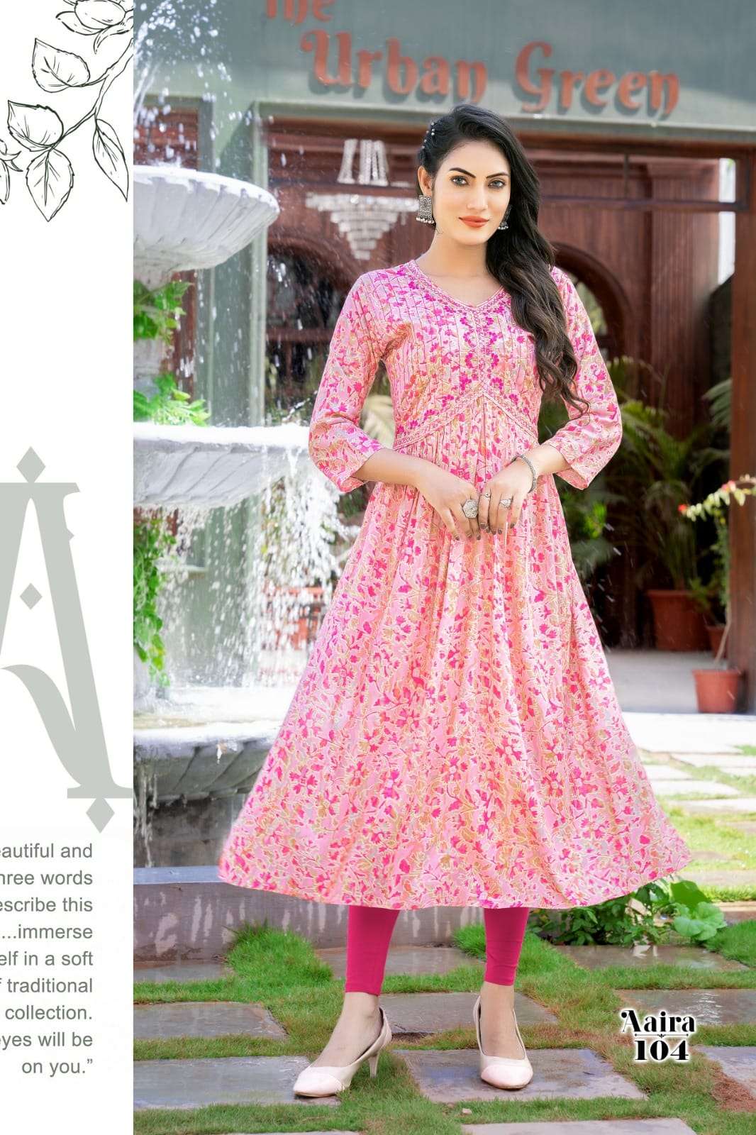hirwa aaira 101-107 series alia cut festive wear kurtis catalogue wholesale price surat