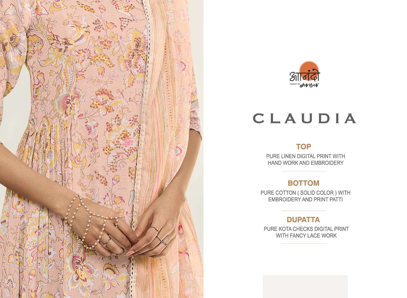jayvijay claudia 8044 series exclusive designer top bottom with dupatta catalogue design 2023
