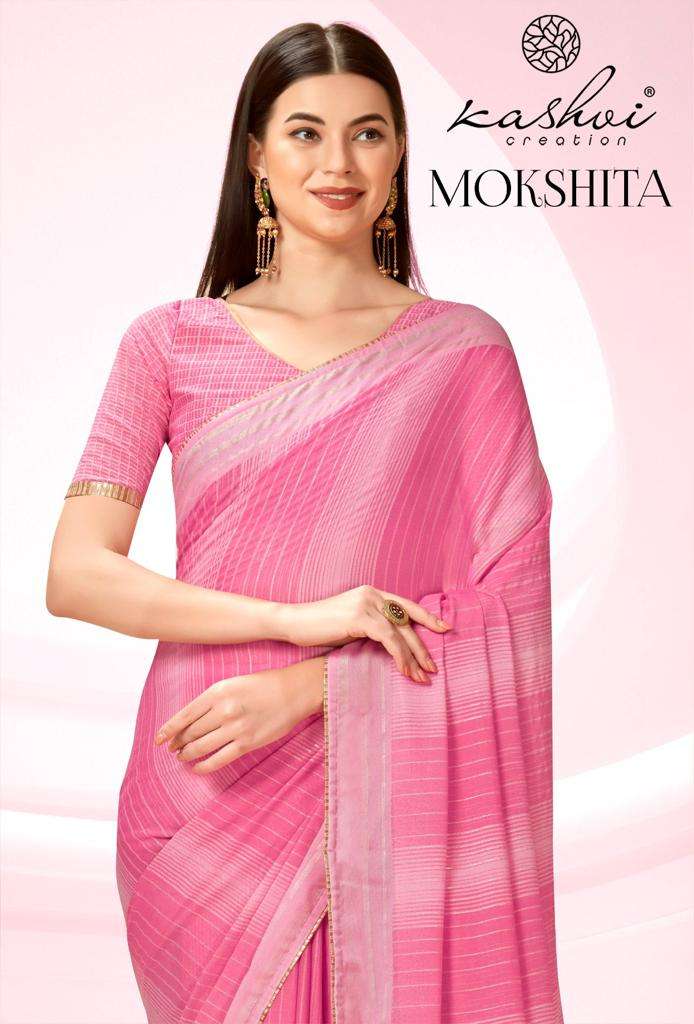 kashvi creation mokshita 81001-81008 series fancy designer saree catalogue online supplier surat 