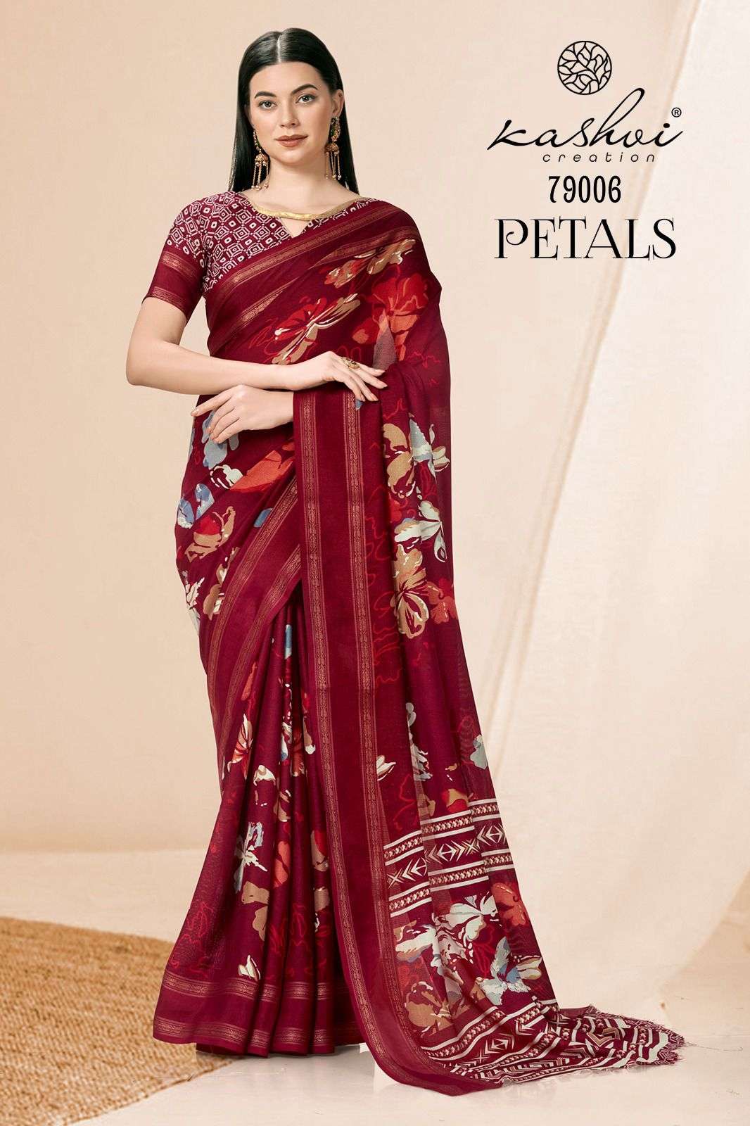 kashvi creation petals 79001-79008 daily uses designer saree catalogue wholesaler surat
