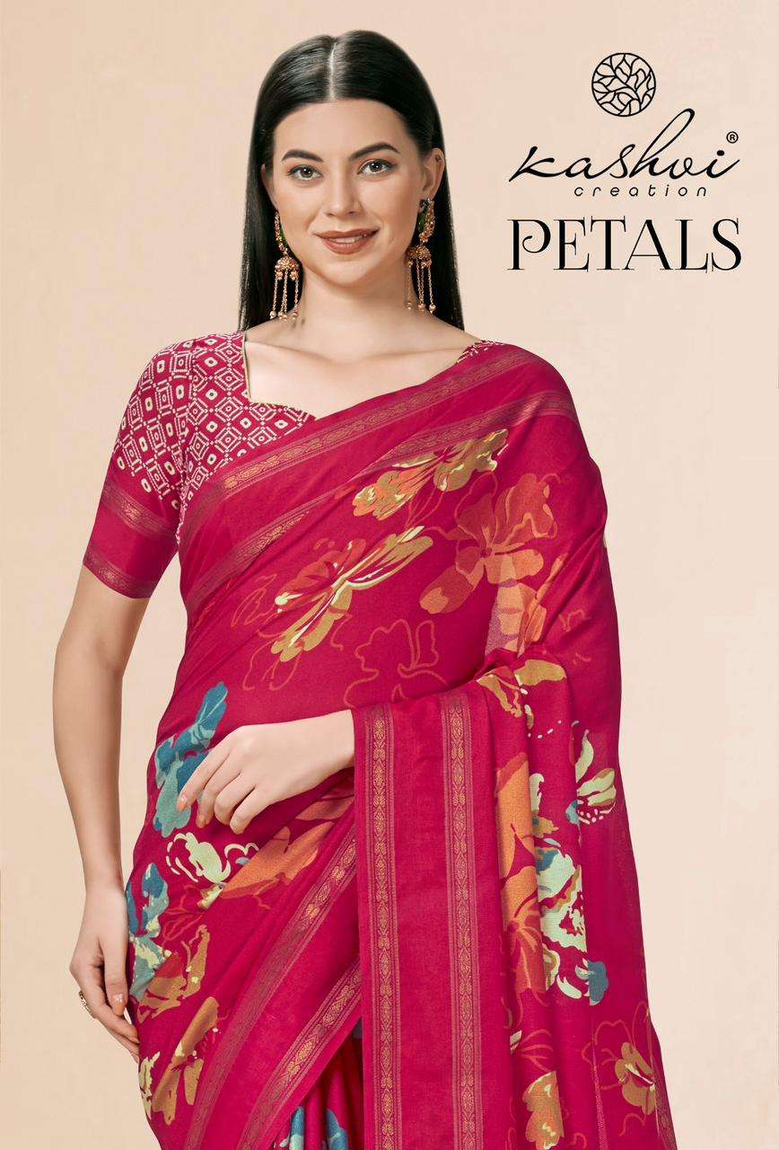 kashvi creation petals 79001-79008 daily uses designer saree catalogue wholesaler surat