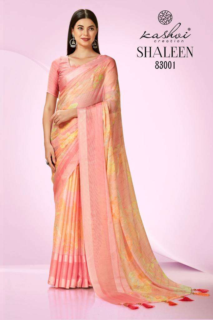 kashvi creation shaleen 83001-83008 series exclusive designer latest saree catalogue online surat 