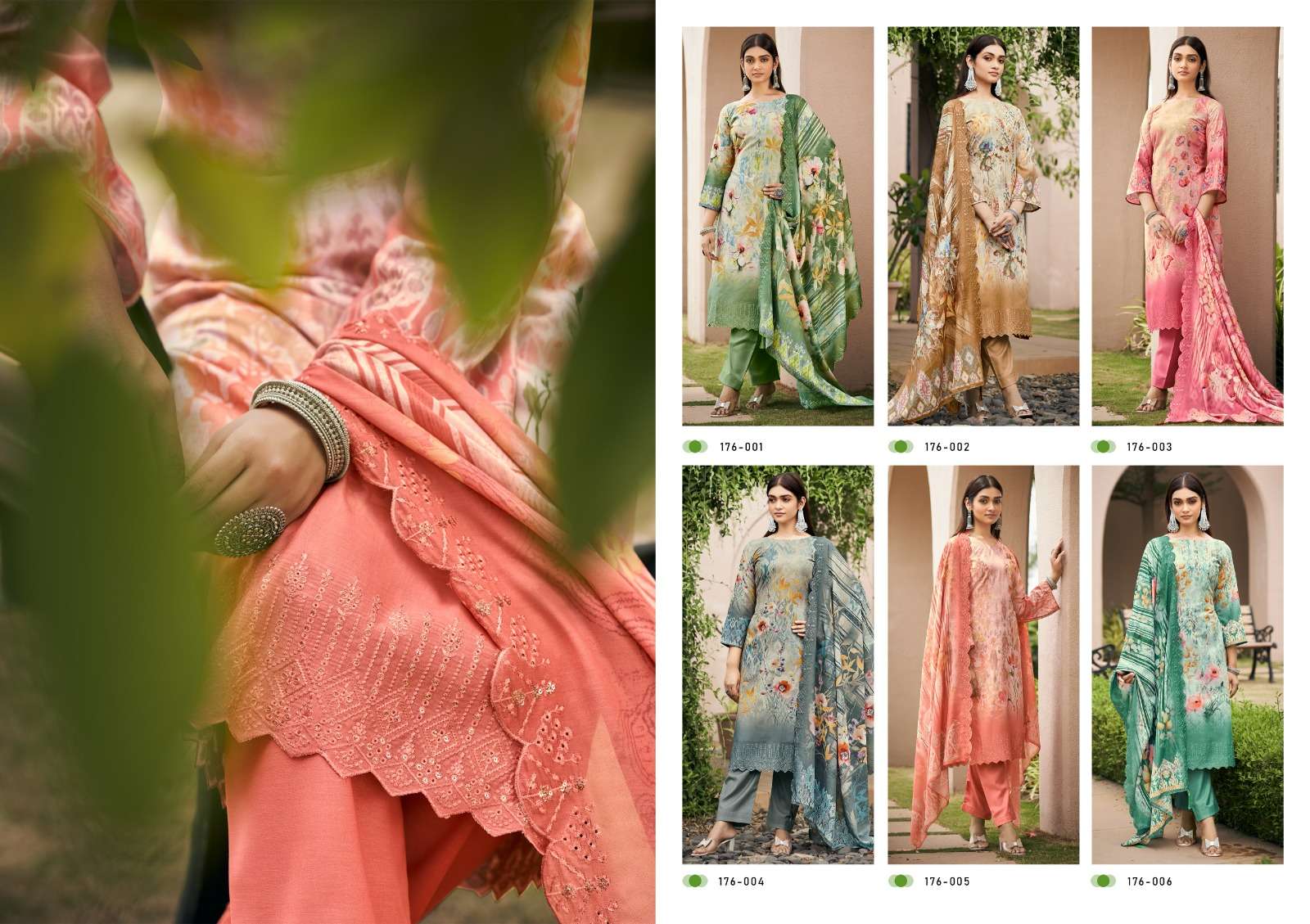 kesar gulkari lawn cotton designer salwar kameez catalogue online supplier surat 