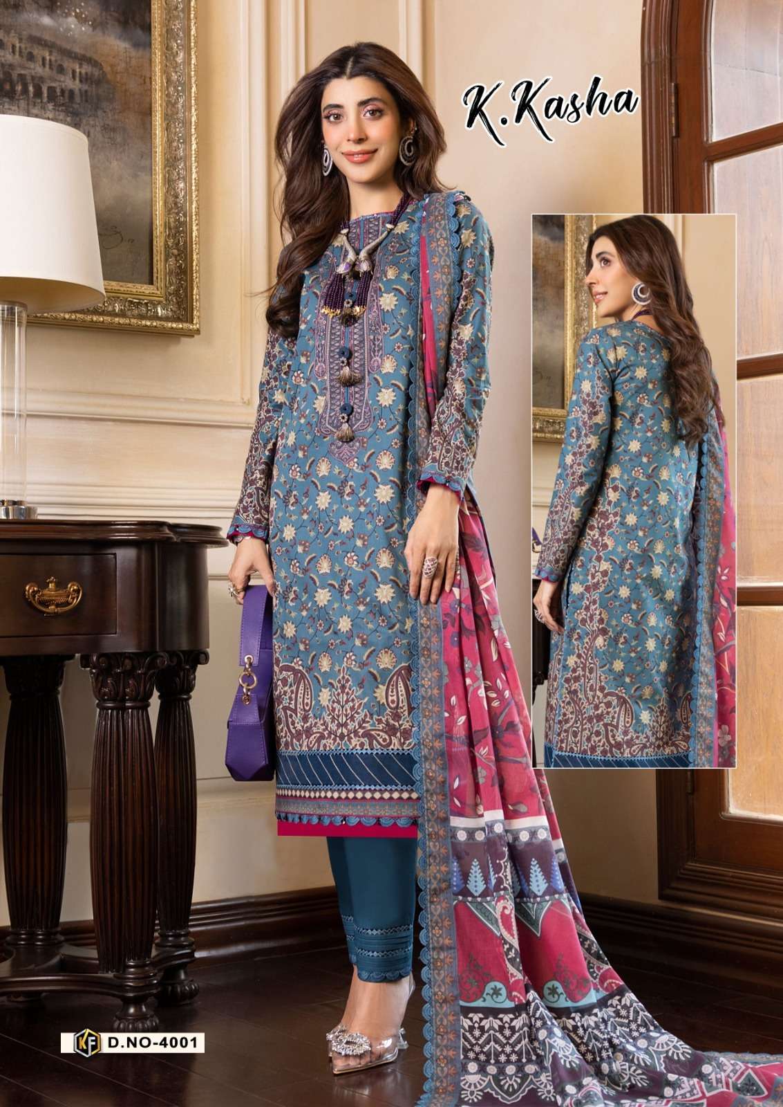 keval fab k kasha vol-4 4001-4006 series unstich designer salwar suits wholesale price surat 