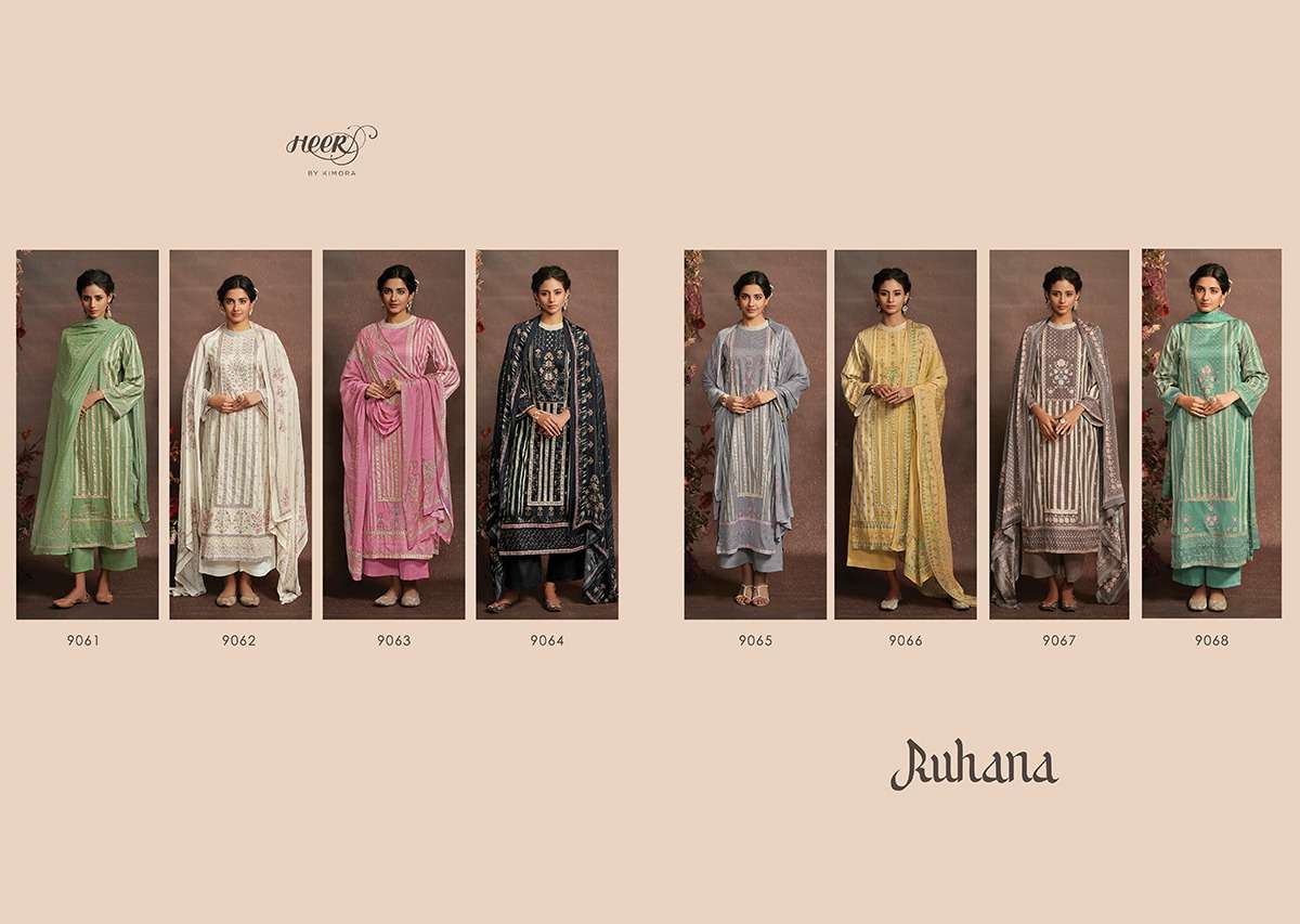 kimora ruhana 9061-9068 series stylish salwar kameez catalogue manufacturer surat