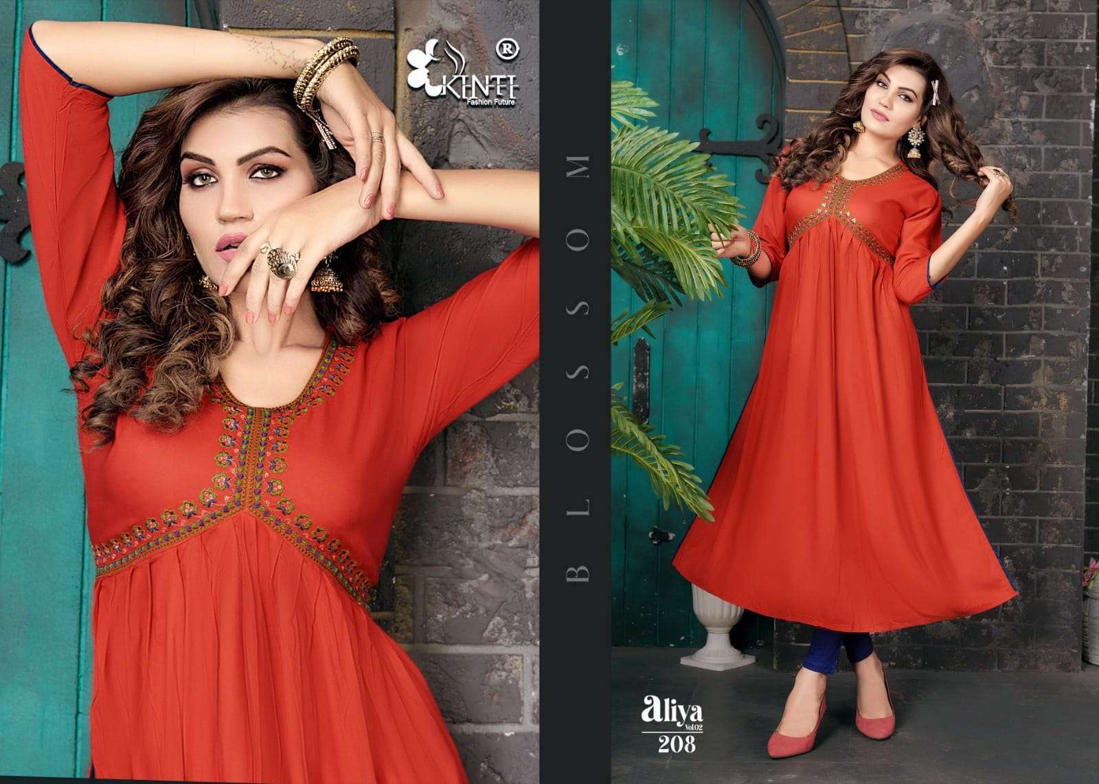 kinti fashion aliya vol-2 201-208 series heavy rayon designer kurtis catalogue online market surat