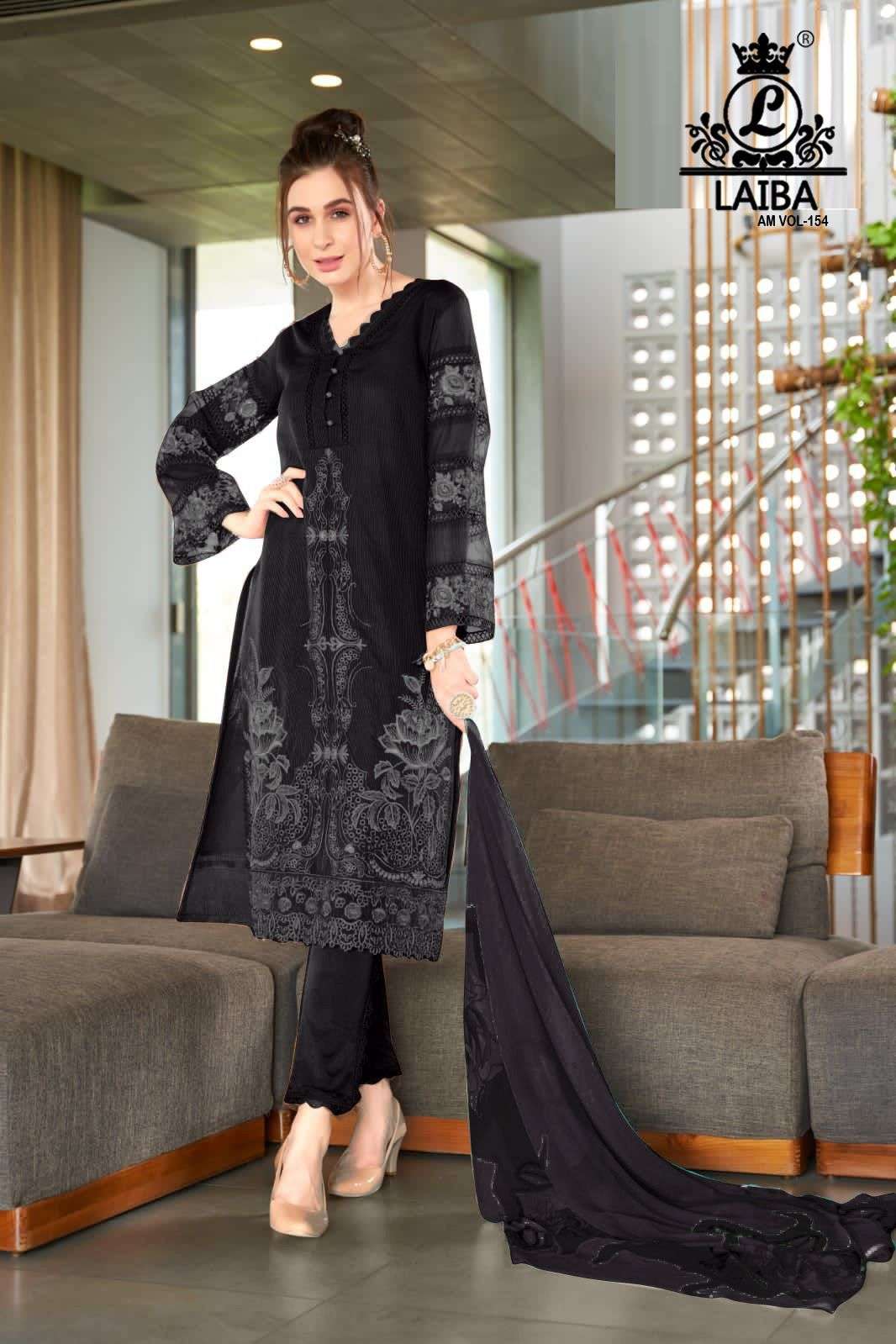laiba am vol-154 new colour pure georgette designer pakistani salwar suits wholesale price surat 