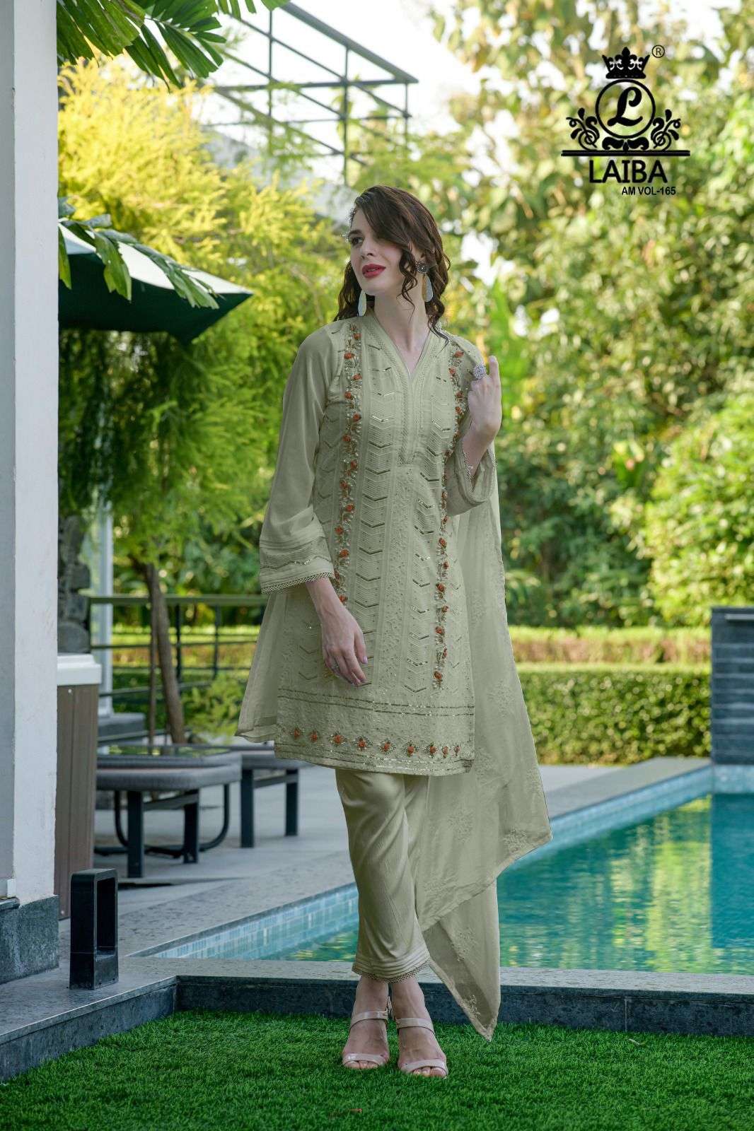 laiba am vol-165 readymade designer pakistani salwar suits catalogue wholesaler in surat 