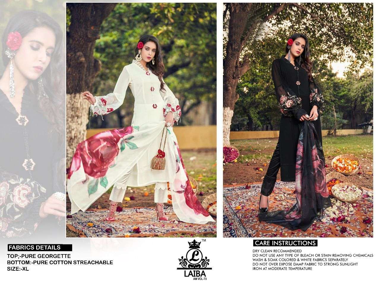laiba am vol-73 stylish designer top bottom with dupatta wholesale price surat 