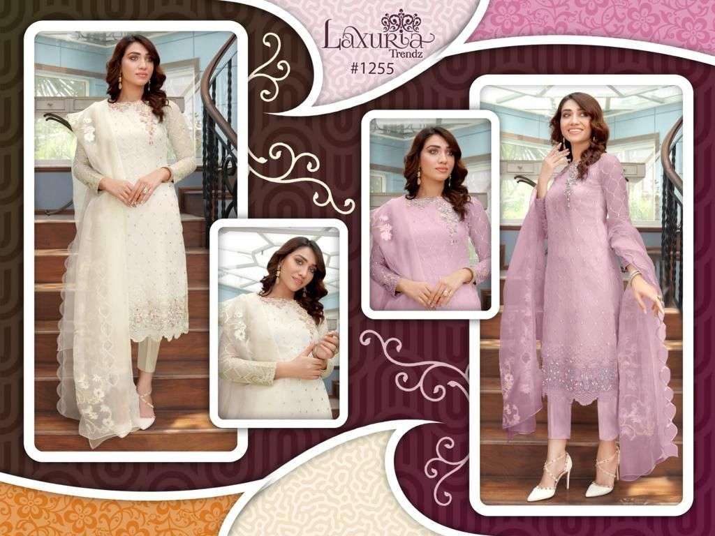 laxuria trendz 1255 series faux georgette designer pakistani salwar suits manufacturer surat