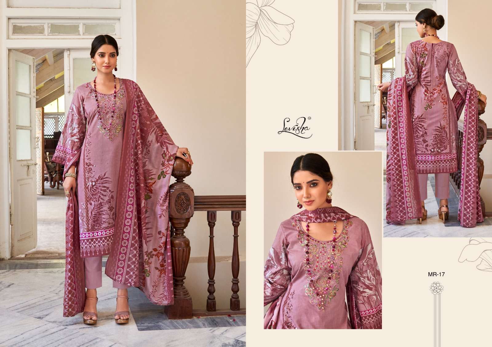 levisha mahiri 13-20 series cambric cotton designer salwar kameez catalogue wholesale price surat 