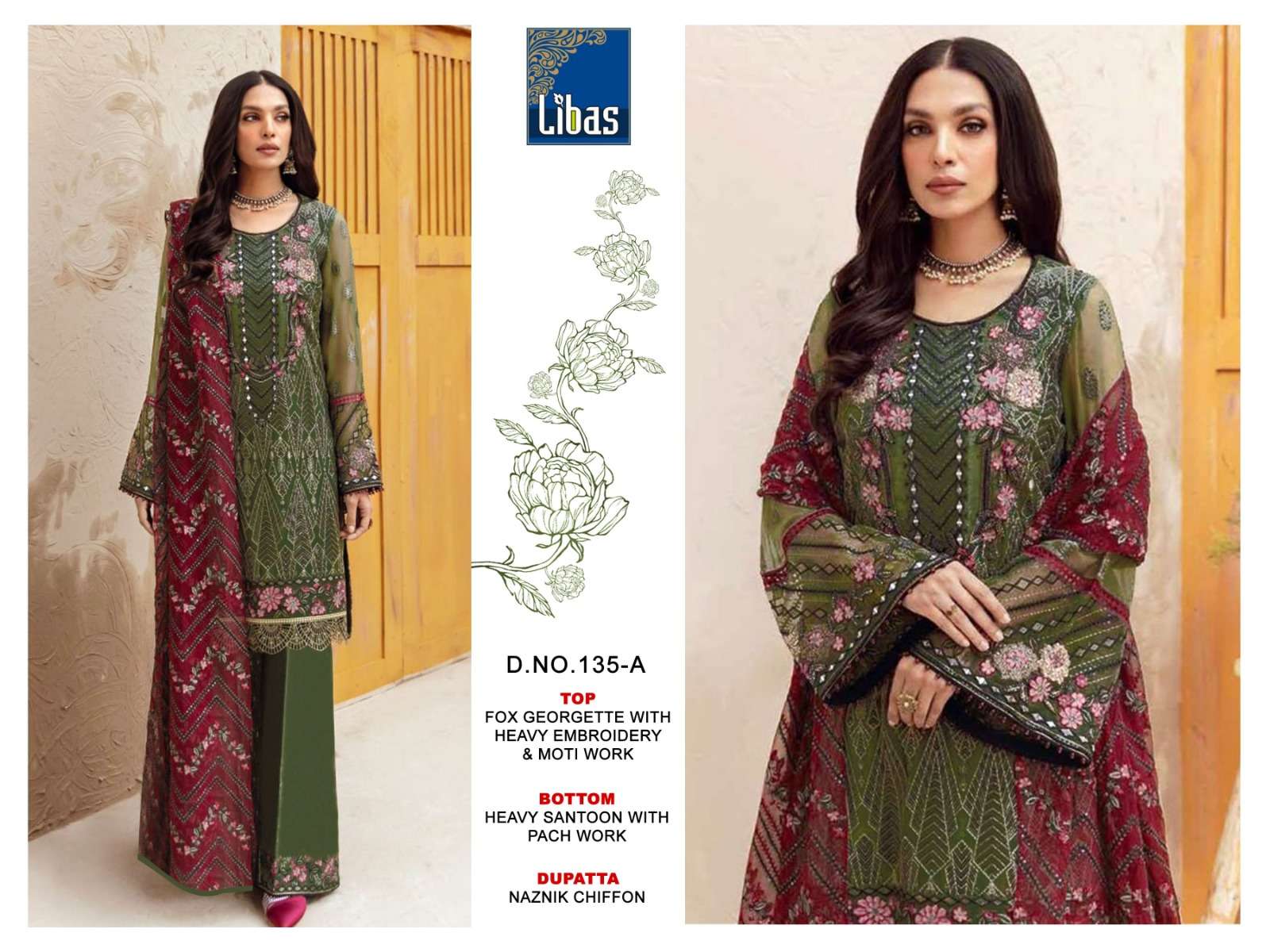 libas 135 series faux georgette designer pakistani salwar suits online market surat 