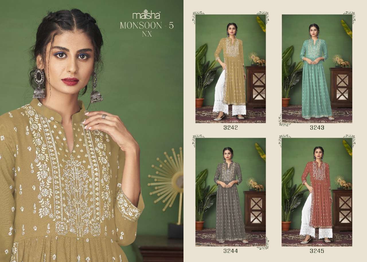 maisha monsoon vol-5-nx 3242-3245 series stylish look designer dress catalogue design 2023 