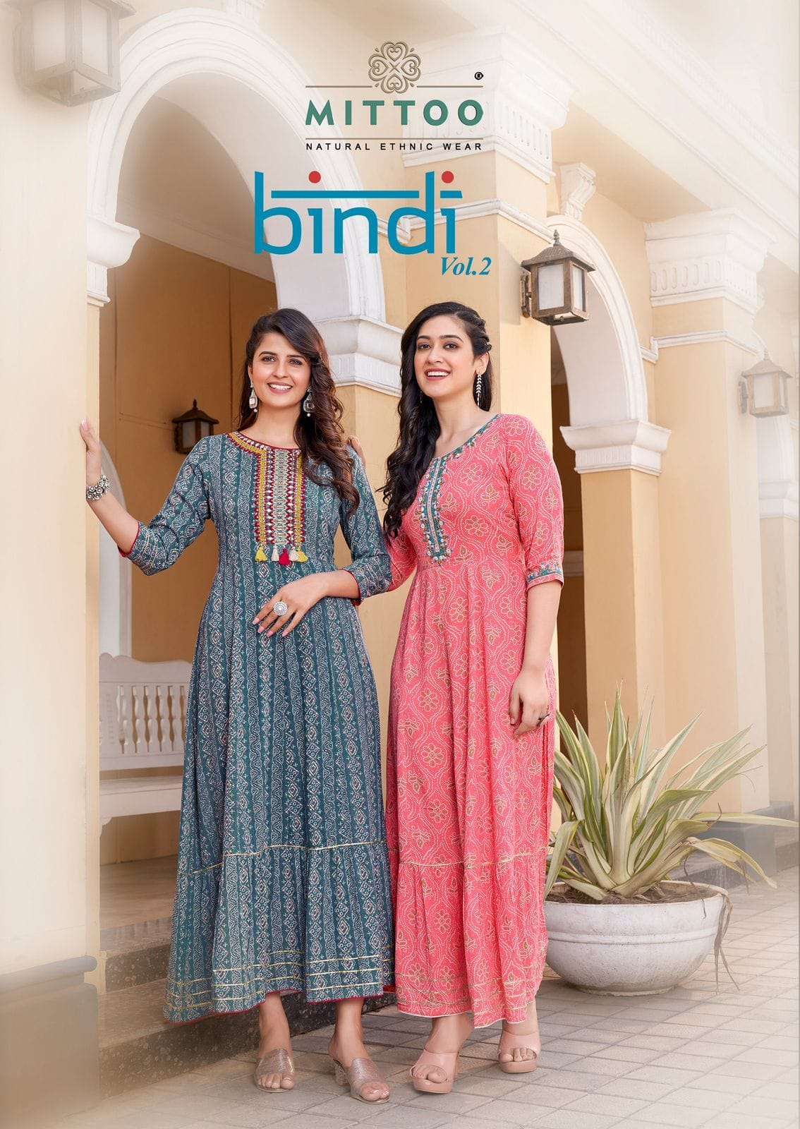 mittoo bindi vol-2 1057-1061 series rayon designer long gown catalogue latest collection surat 