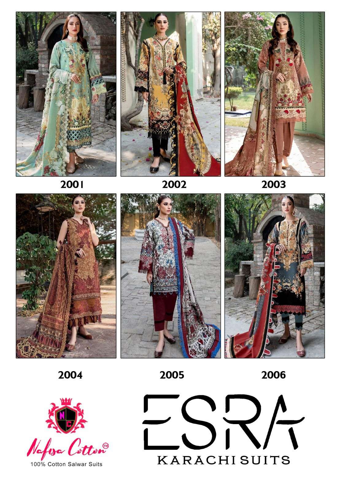 nafisa cotton esra vol-2 2001-2006 series pakistani salwar suits catalogue online supplier surat