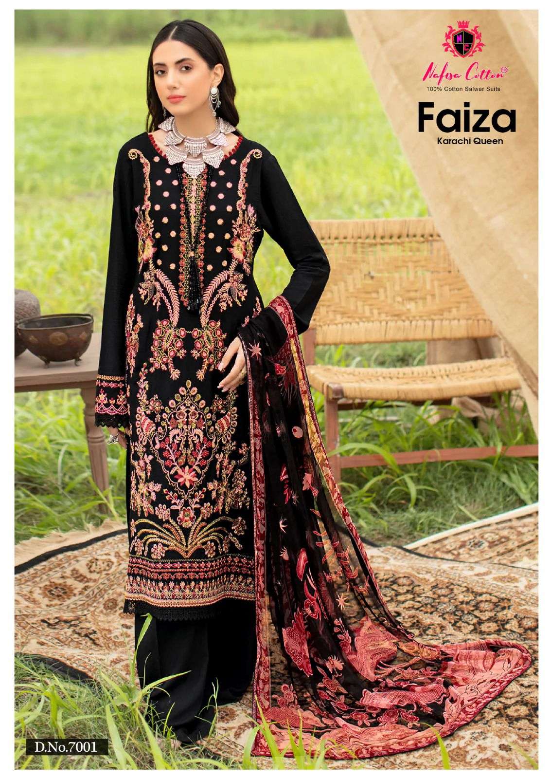 nafisa cotton faiza 7001-7006 series cotton designer pakistani salwar suits manufacturer in surat