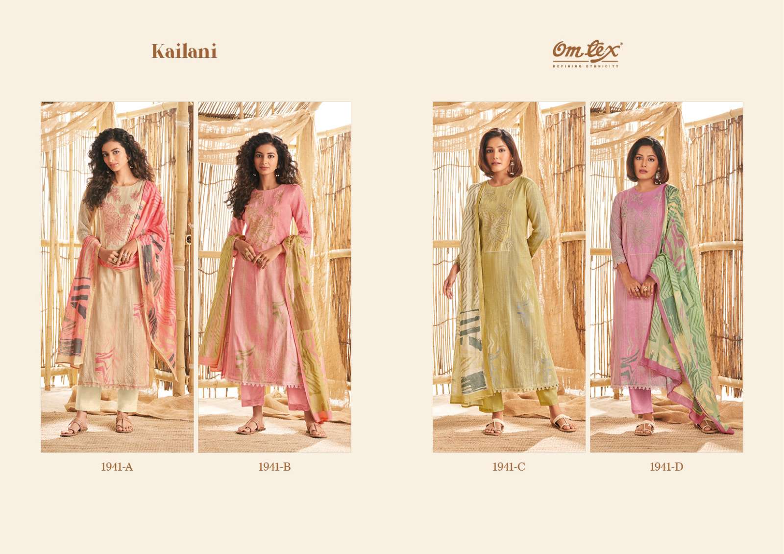 om tex kailani 1941 series exclusive designer salwar kameez catalogue online market surat 
