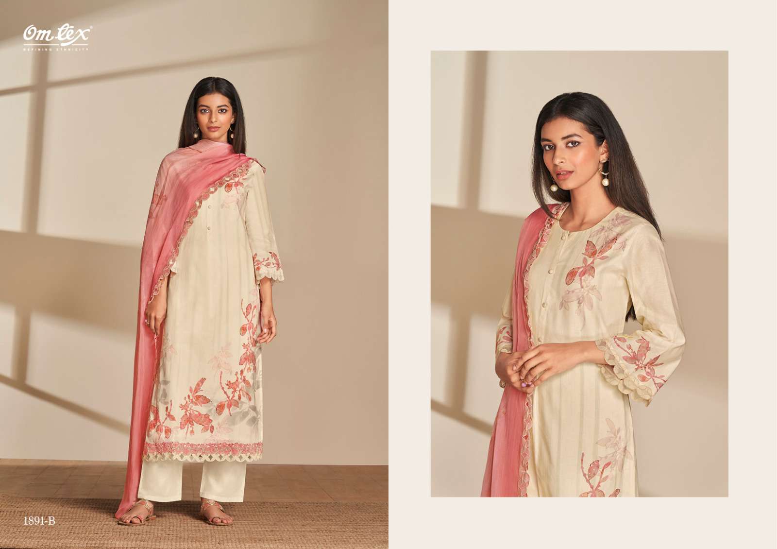 om tex nami 1891 series lawn cotton designer salwar kameez catalogue manufacturer surat