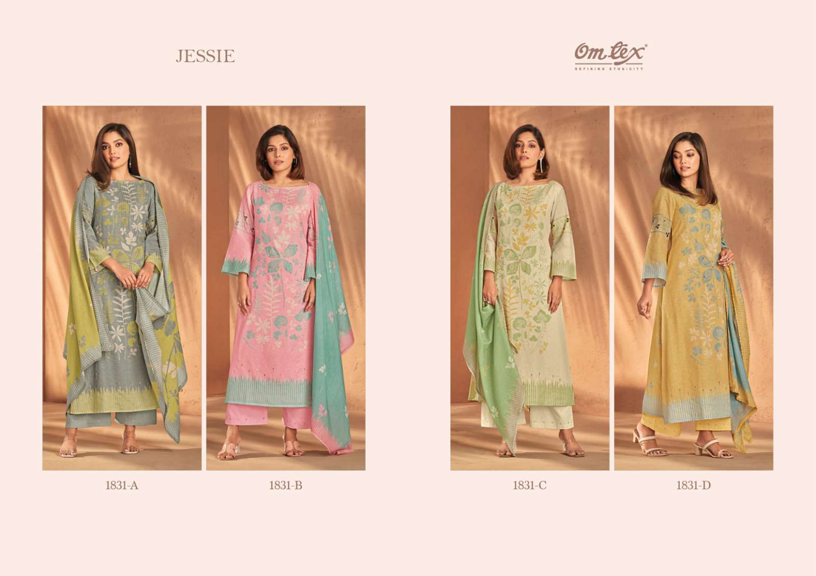 omtex jessie 1831 colour series linen digital salwar kameez online shopping wholesale dealer surat 
