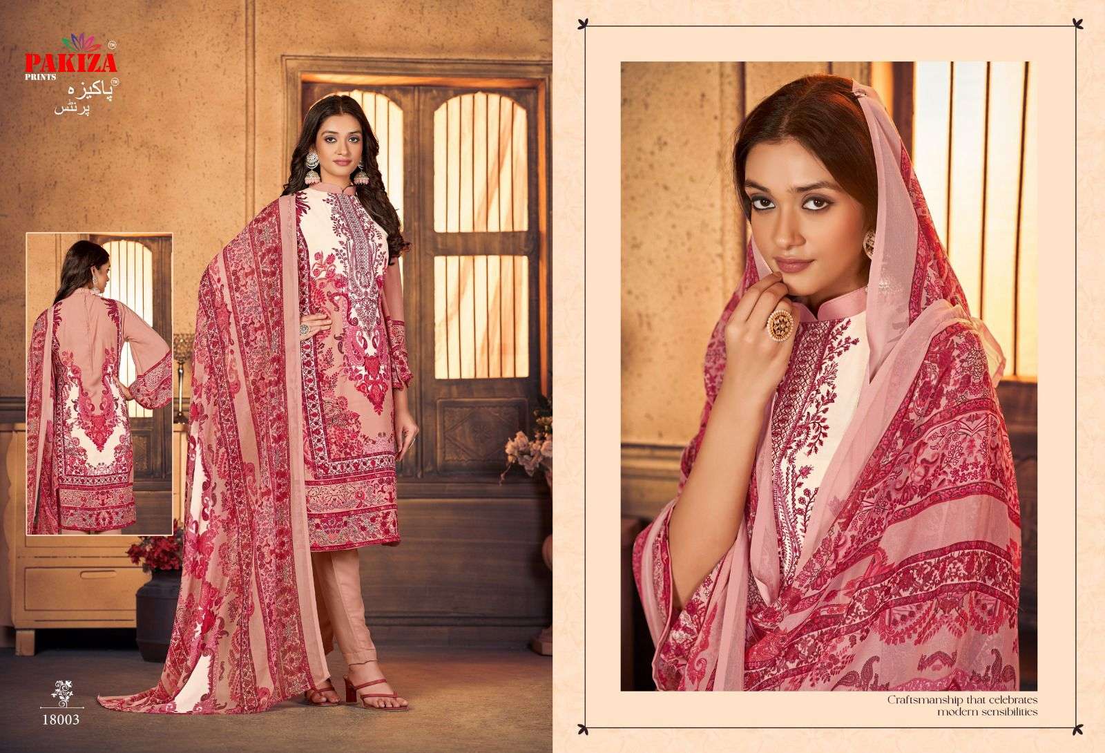 pakiza prints ayesha vol-18 18001-18010 series fancy designer dress material catalogue manufacturer surat 