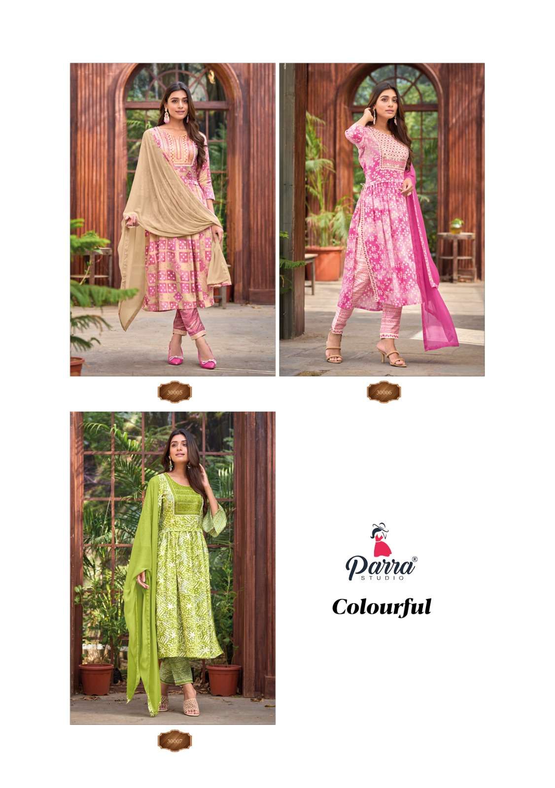 parra studio colourful 30001-30007 series traditional designer dress catalogue wholesale price surat