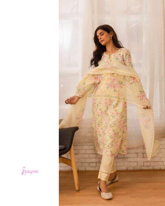 psyna linen blends stylish look designer kurtis catalogue manufacturer surat