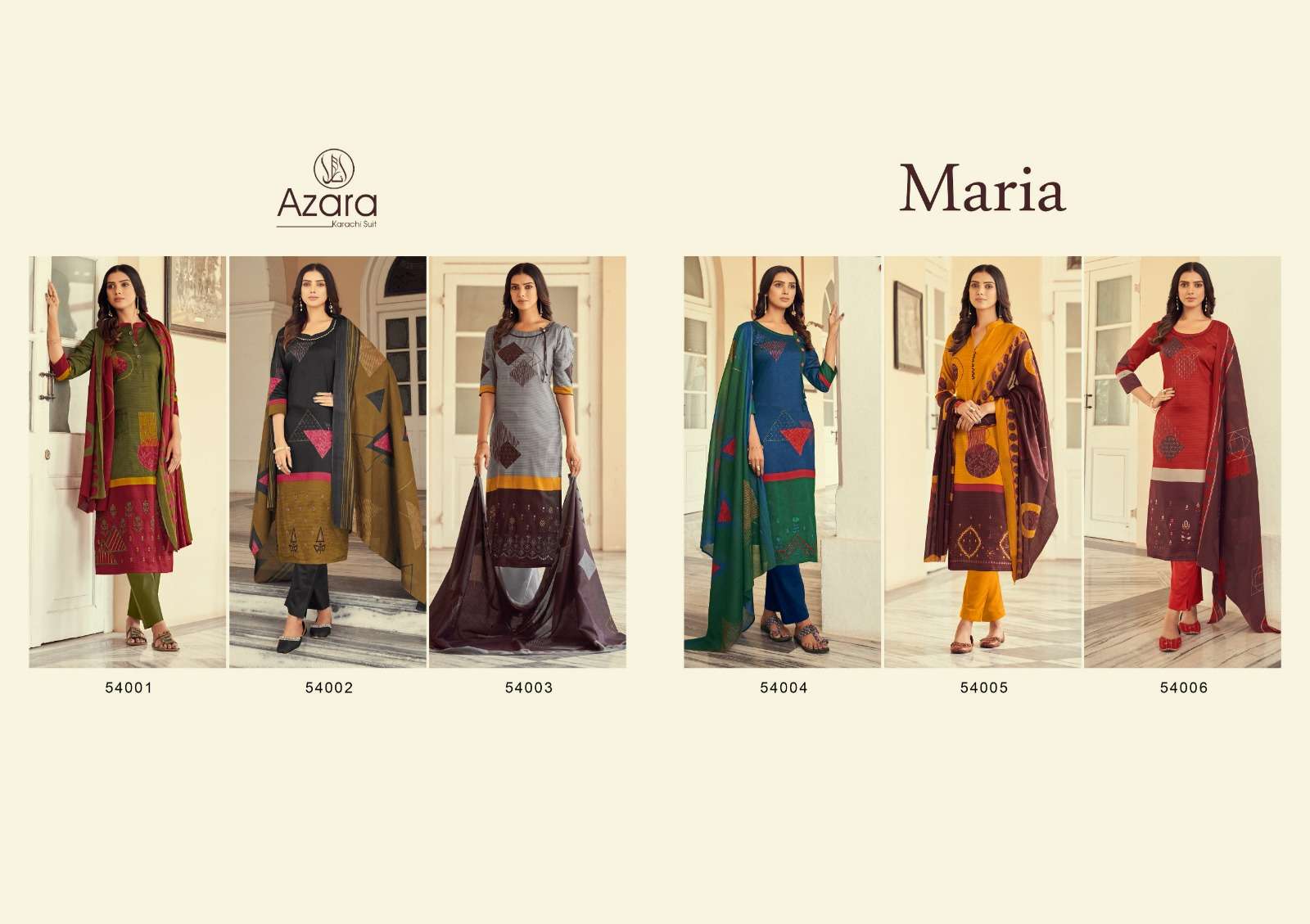 radhika fashion azara maria pure zam cotton latest salwar kameez wholesale price 