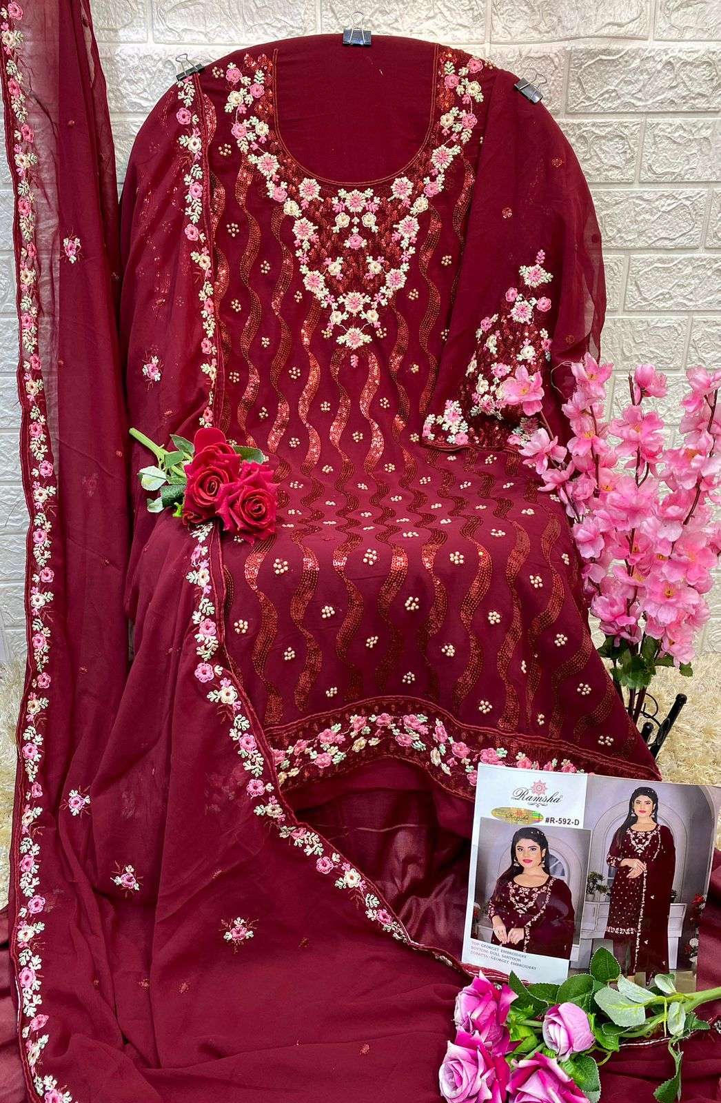 ramsha 592 nx georgette designer pakistani salwar kameez collection 2023 