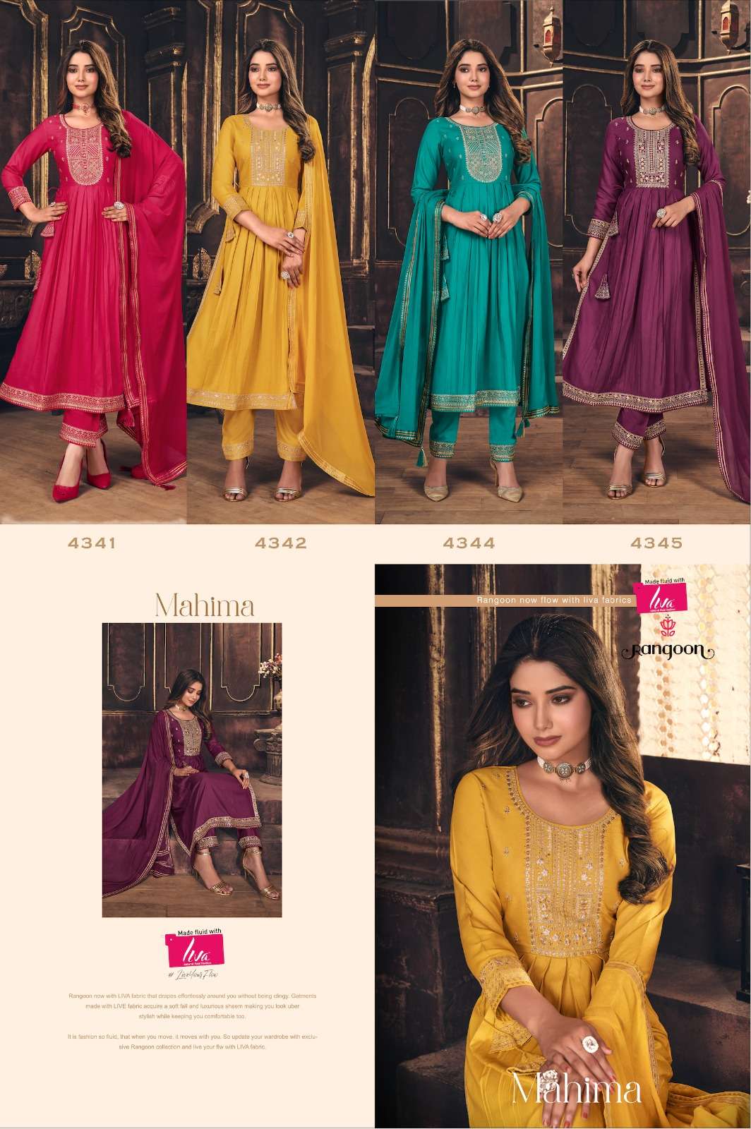 rangoon mahima fancy look designer kurtis catalogue manufacturer surat 