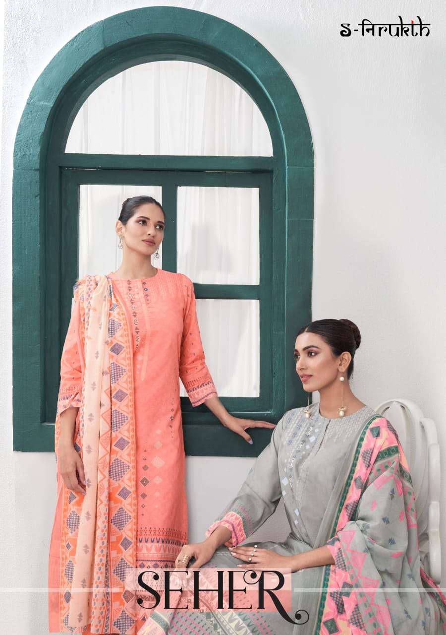 s-nirukth seher cotton designer salwar kameez catalogue online supplier surat 
