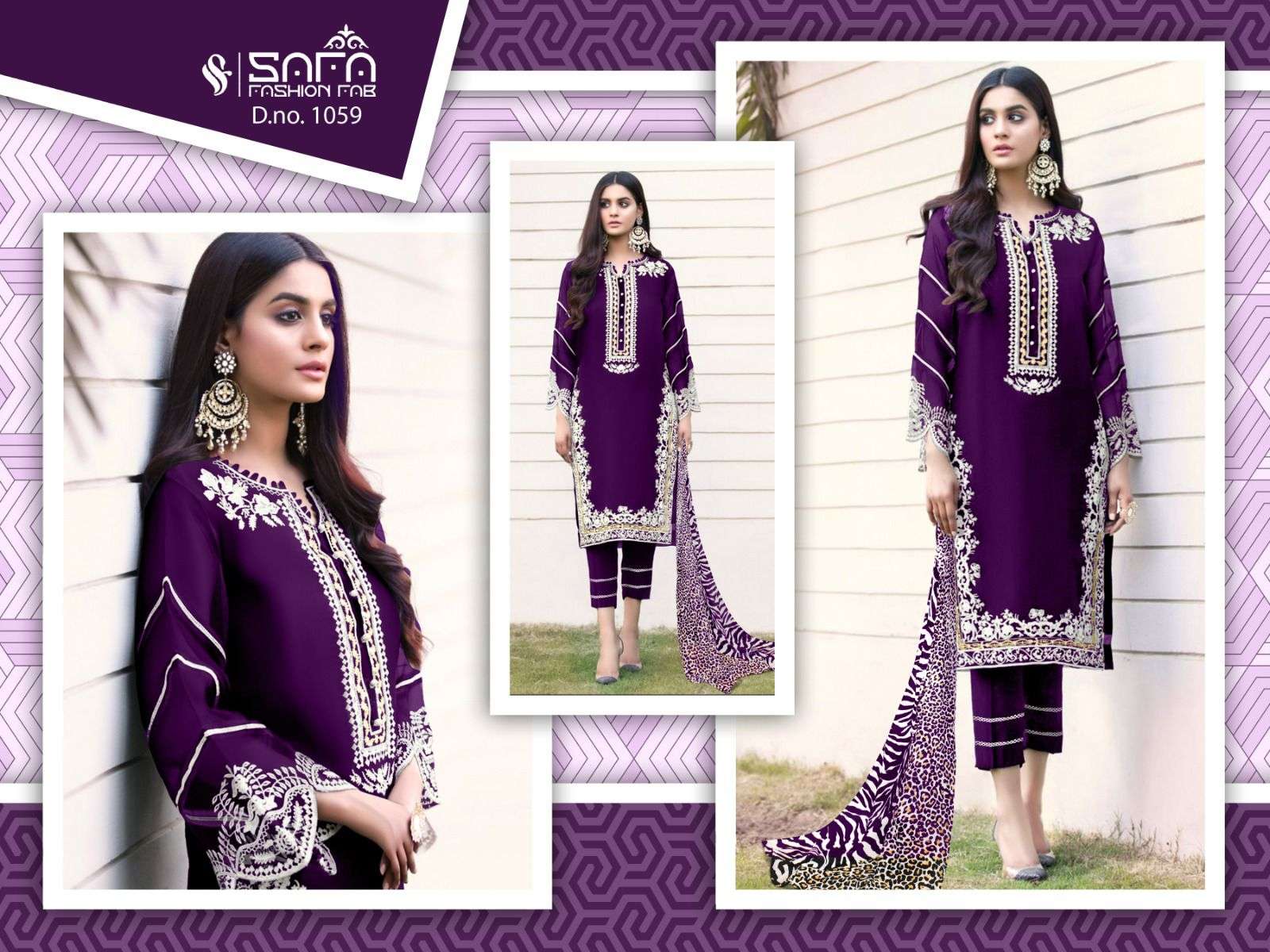 safa fashion fab 1059 new design pakistani salwar suits online supplier surat