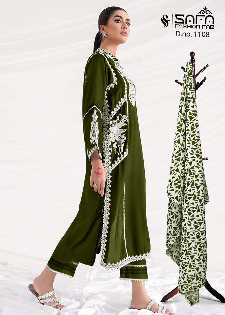 safa fashion fab 1108 series exclusive designer pakistani salwar suits wholesaler in surat 