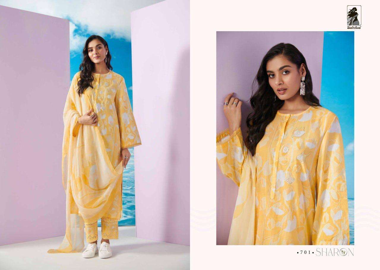 sahiba sharon pure cotton lawn designer salwar kameez catalogue online supplier surat 