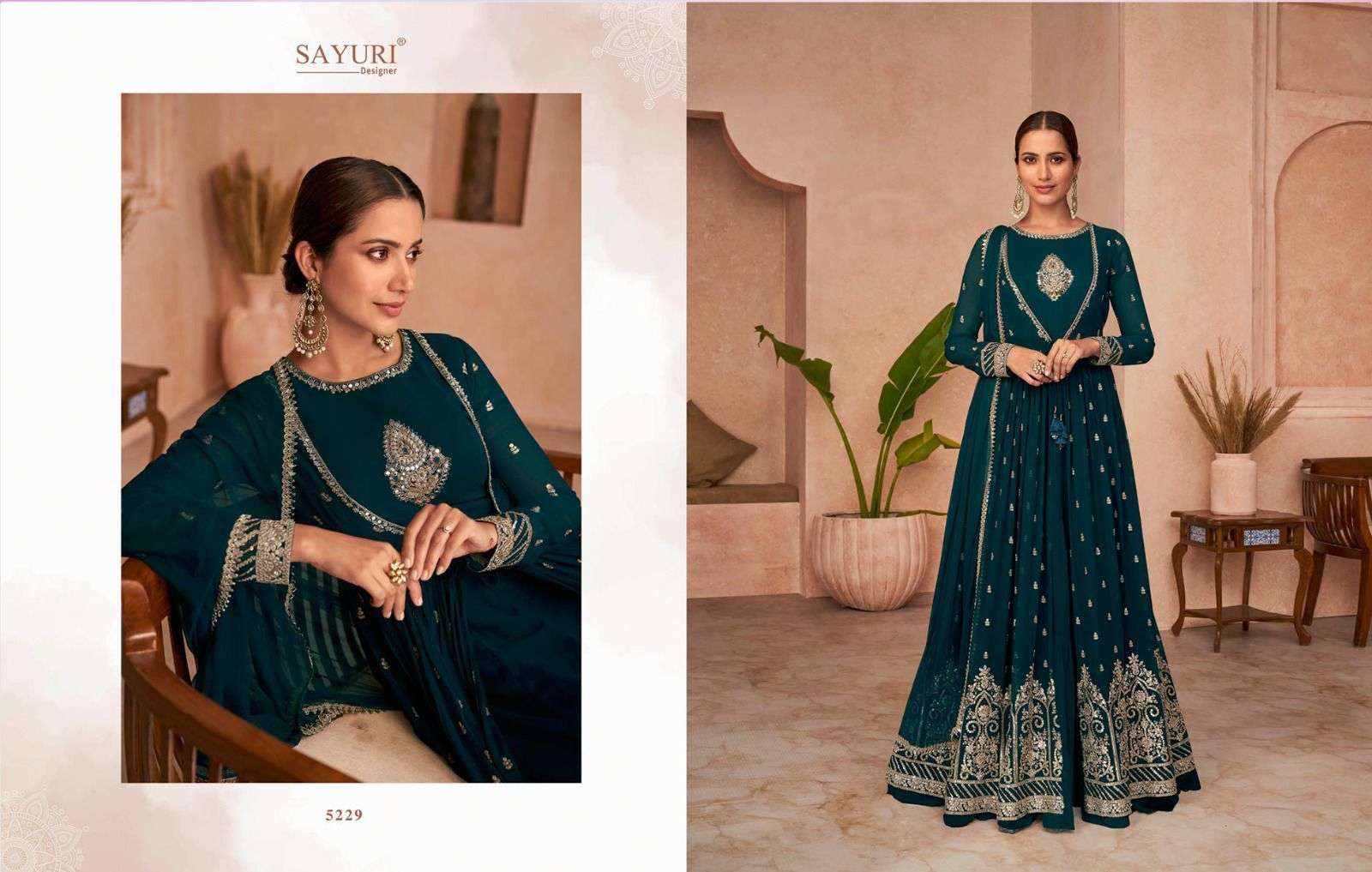 sayuri designer occasion 5229-5232 series exclusive designer party wear gowns latest collection 2022 
